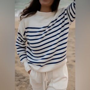 Minnow Cotton Cashmere Striped Sweater NWOT